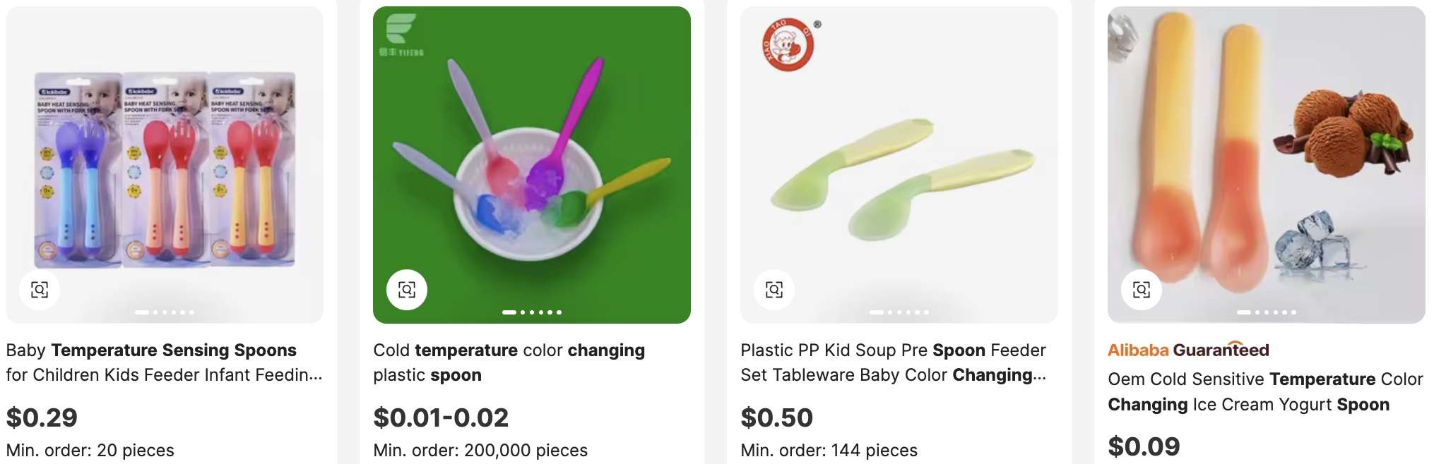 Heat-Sensitive Baby Spoons