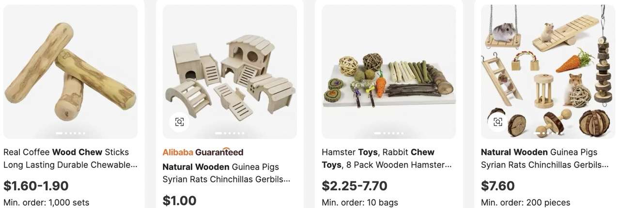 Natural Wood Chew Toys for Rodents