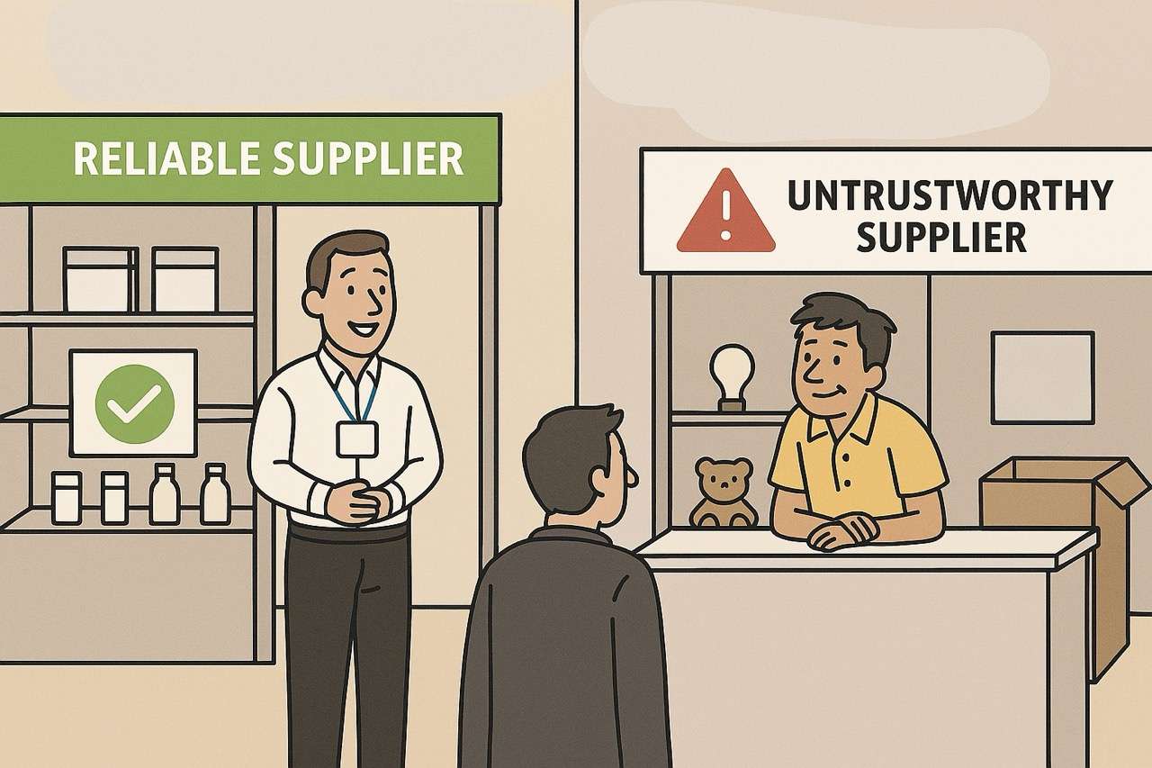 reliable vs untrustworthy supplier comparison